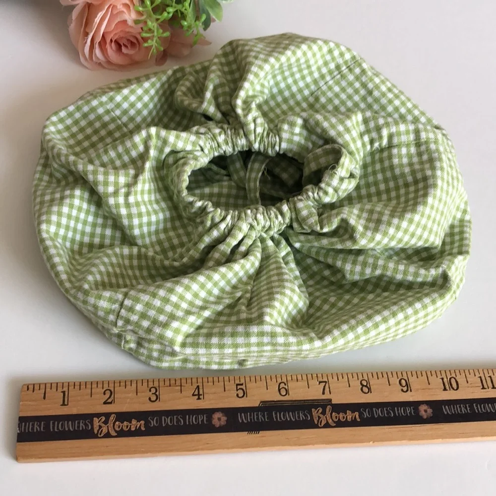 Pottery Barn Kids Sabrina Green and White Gingham Small Drawstring Sham